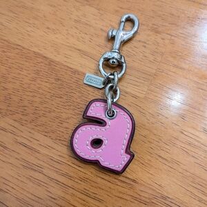 Coach leather letter "a" keychain clip